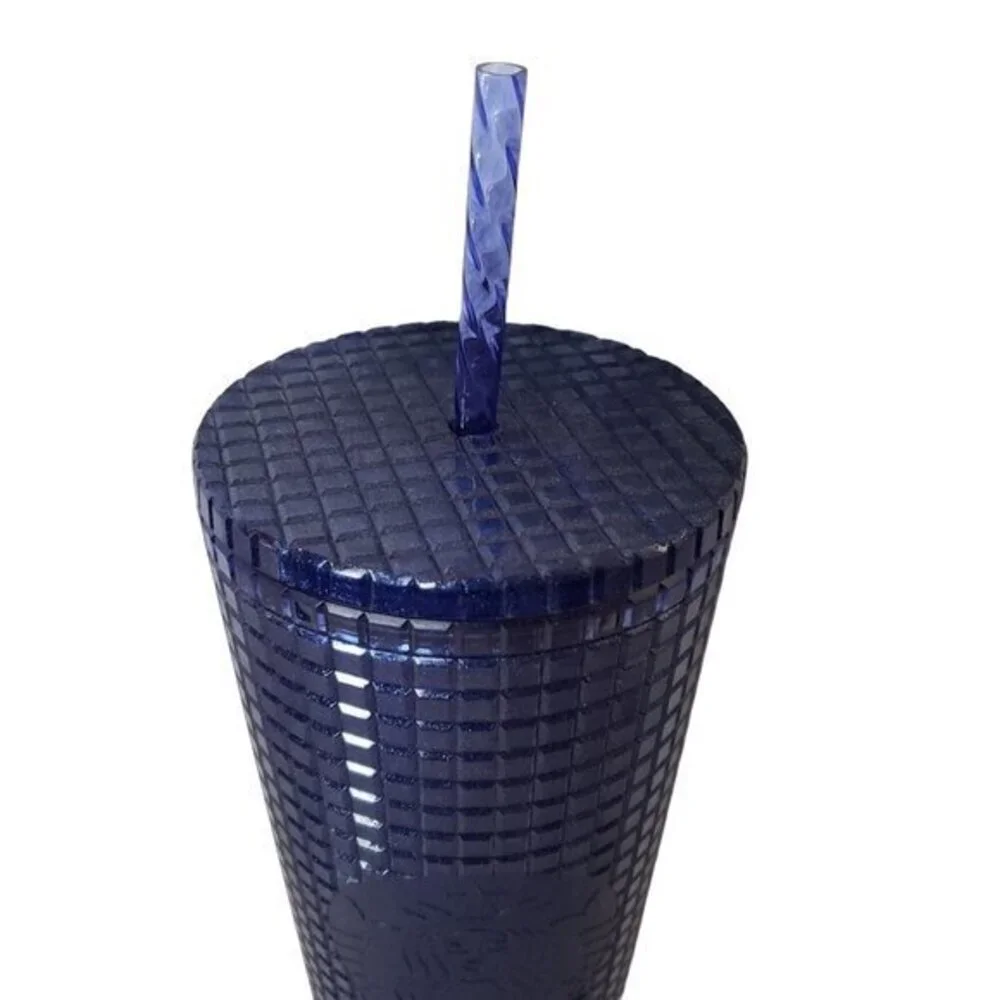 Starbucks ‎ 24oz Tumbler 2023 Blue Grid Blueberry Glitter Collectible New